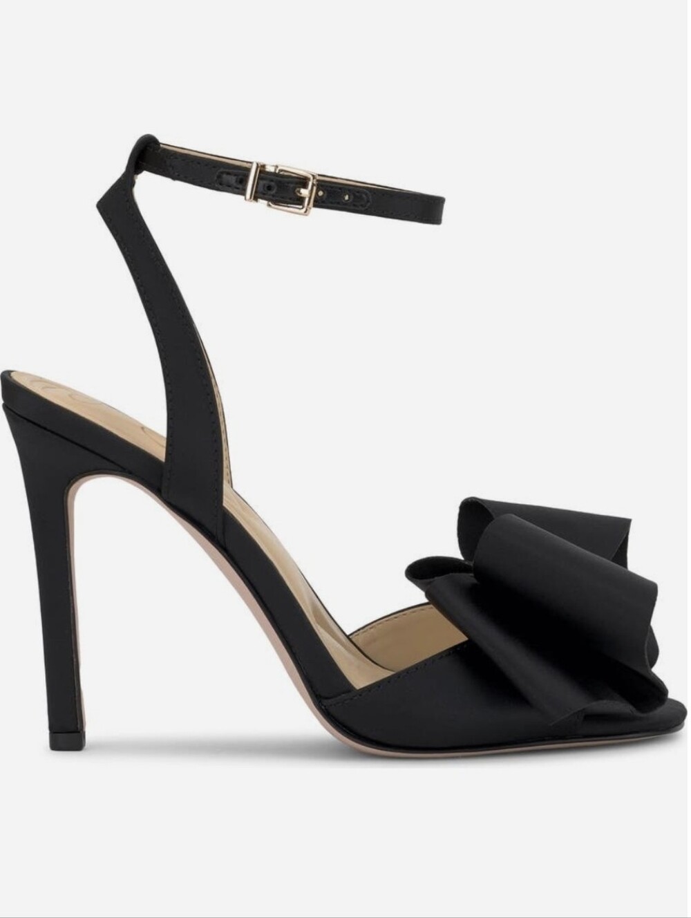 Jessica Simpson Black Bow Ankle-Strap Heels